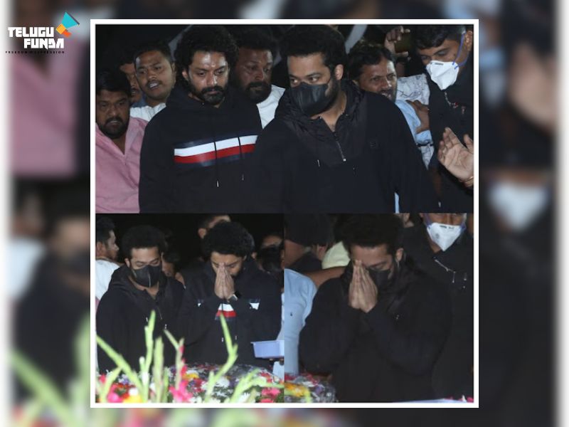 Tributes to Sr NTR on Vardhanthi Day at NTR Ghat by Nandamuri Kalyan Ram and Jr NTR