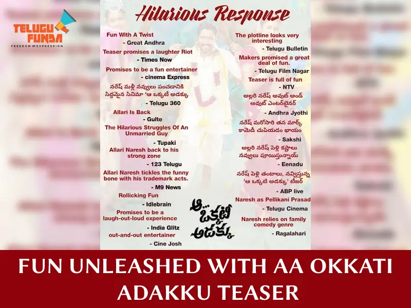 The Tremendous Buzz Surrounding Aa Okkati Adakku Teaser